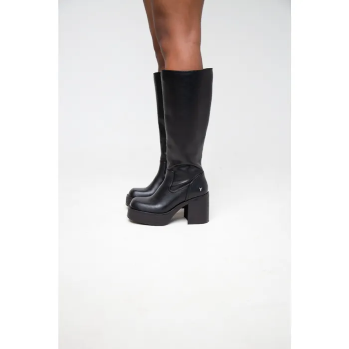 Windsor Smith Platforms Women NICHE BLACK PU PLATFORM BOOTS Windsor Smith Platforms Women NICHE BLACK PU PLATFORM BOOTS
