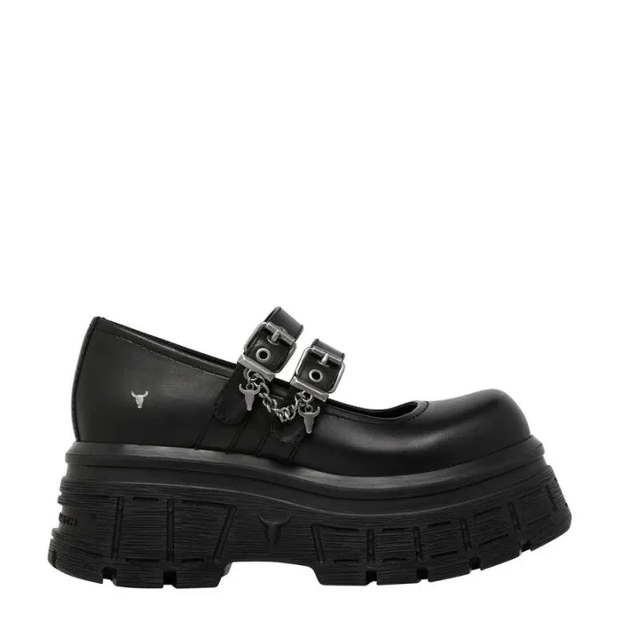 Windsor Smith Platforms Women SCARY BLACK LEATHER PLATFORM SHOES