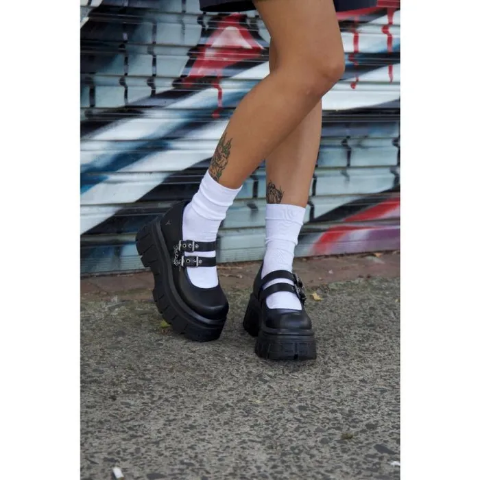 Windsor Smith Platforms Women SCARY BLACK LEATHER PLATFORM SHOES Windsor Smith Platforms Women SCARY BLACK LEATHER PLATFORM SHOES