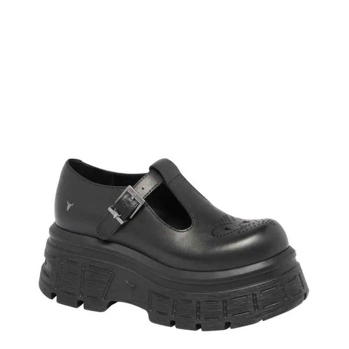 Windsor Smith Platforms Women SOUR BLACK LEATHER PLATFORM SHOES Windsor Smith Platforms Women SOUR BLACK LEATHER PLATFORM SHOES