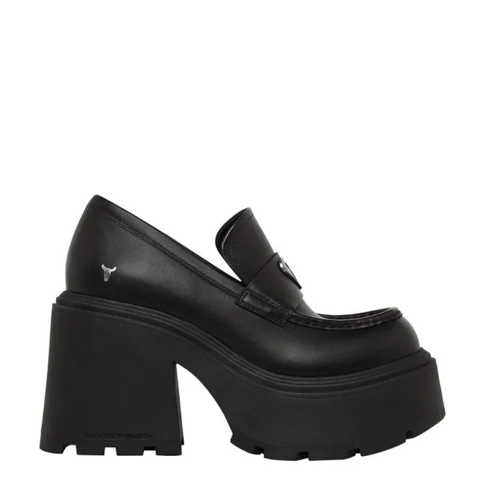 Windsor Smith Platforms Women SPOILED BLACK LEATHER PLATFORM SHOES