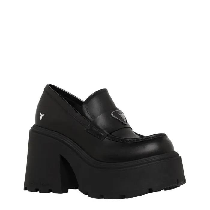 Windsor Smith Platforms Women SPOILED BLACK LEATHER PLATFORM SHOES Windsor Smith Platforms Women SPOILED BLACK LEATHER PLATFORM SHOES
