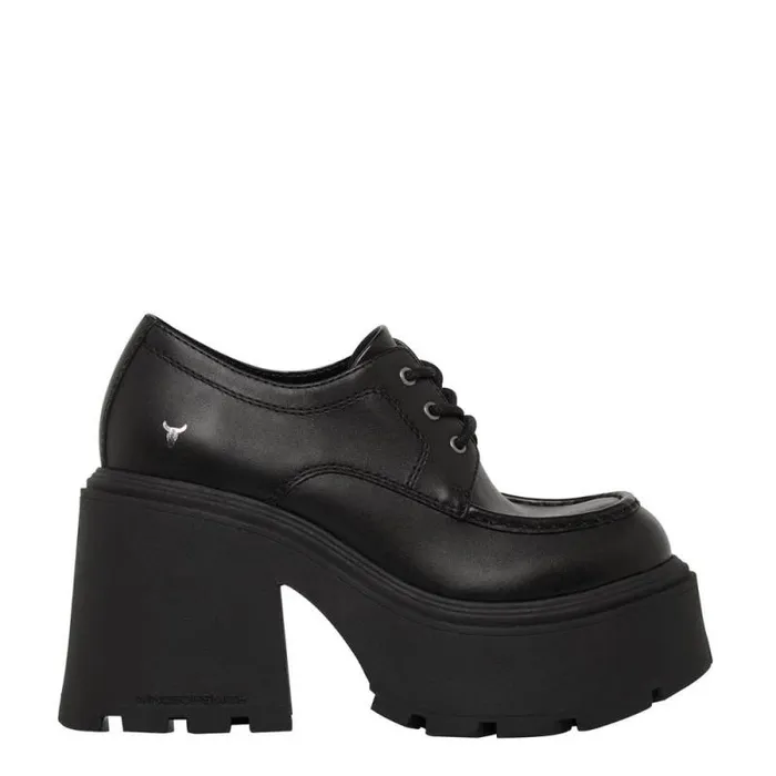 Windsor Smith Platforms Women STARCROSSED BLACK LEATHER PLATFORM SHOES