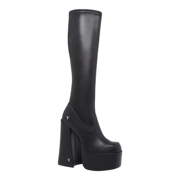 Windsor Smith Platforms Women SURVIVAL BLACK STRETCH PLATFORM BOOTS Windsor Smith Platforms Women SURVIVAL BLACK STRETCH PLATFORM BOOTS