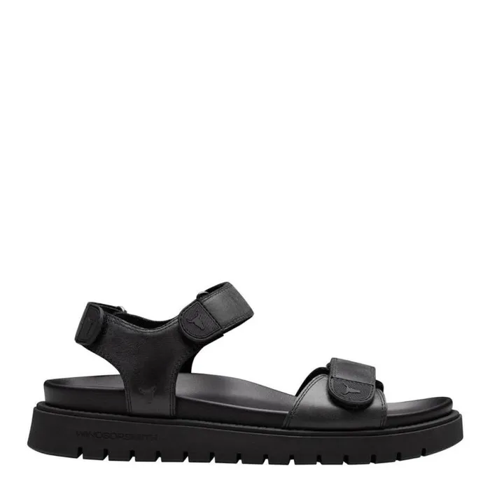 Windsor Smith Sandals Men RAMSEY BLACK LEATHER SANDALS
