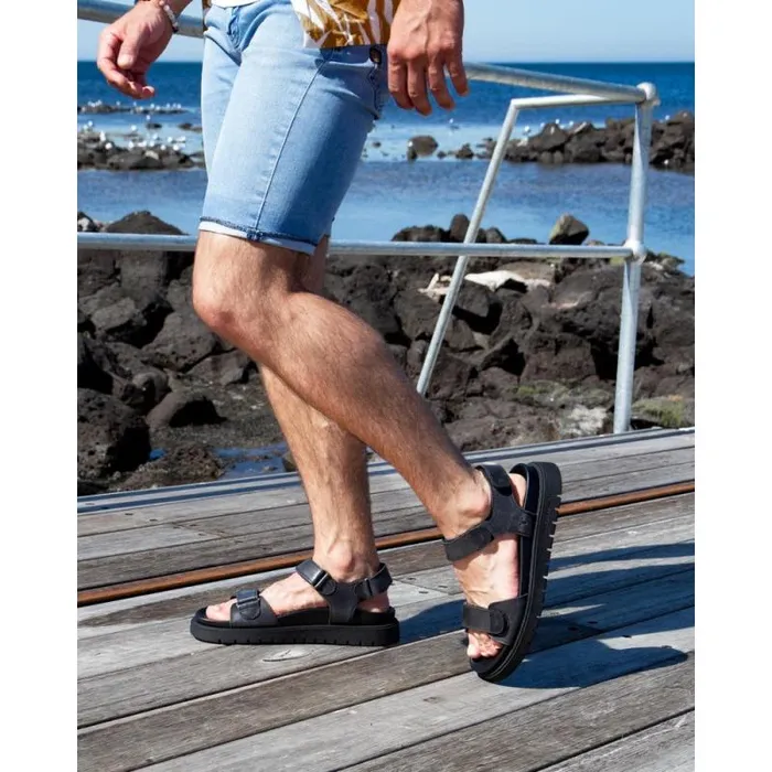 Windsor Smith Sandals Men RAMSEY BLACK LEATHER SANDALS Windsor Smith Sandals Men RAMSEY BLACK LEATHER SANDALS