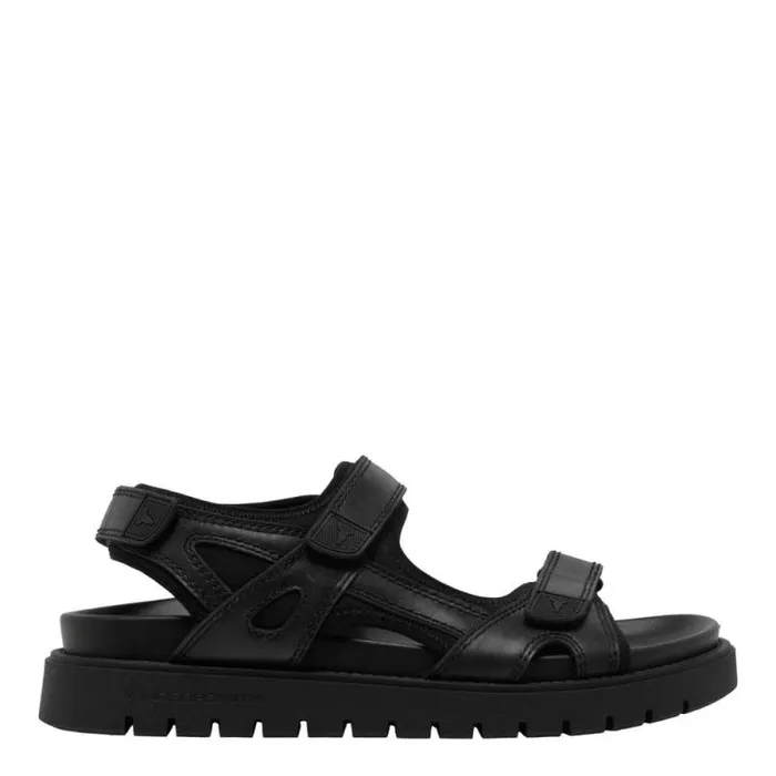 Windsor Smith Sandals Men RAVEN BLACK LEATHER SANDALS