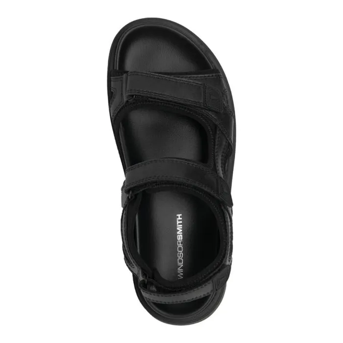 Windsor Smith Sandals Men RAVEN BLACK LEATHER SANDALS Windsor Smith Sandals Men RAVEN BLACK LEATHER SANDALS