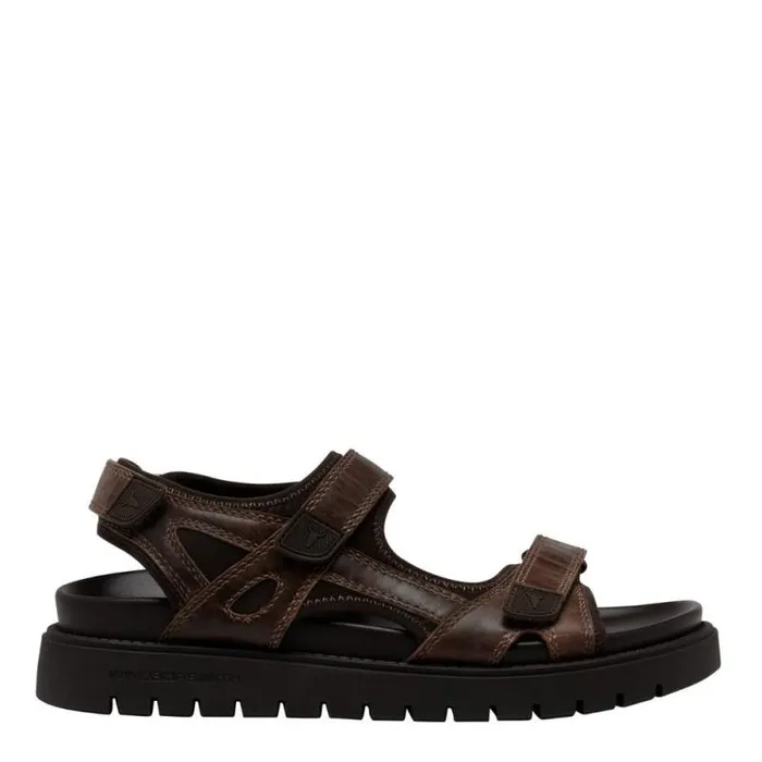 Windsor Smith Sandals Men RAVEN DARK BROWN LEATHER SANDALS
