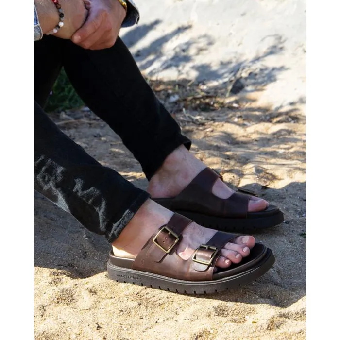 Windsor Smith Sandals Men REIGN DARK BROWN LEATHER SANDALS Windsor Smith Sandals Men REIGN DARK BROWN LEATHER SANDALS
