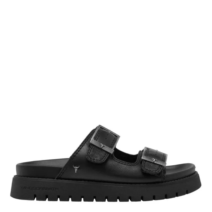 Windsor Smith Sandals Women MOOD BLACK LEATHER SANDALS