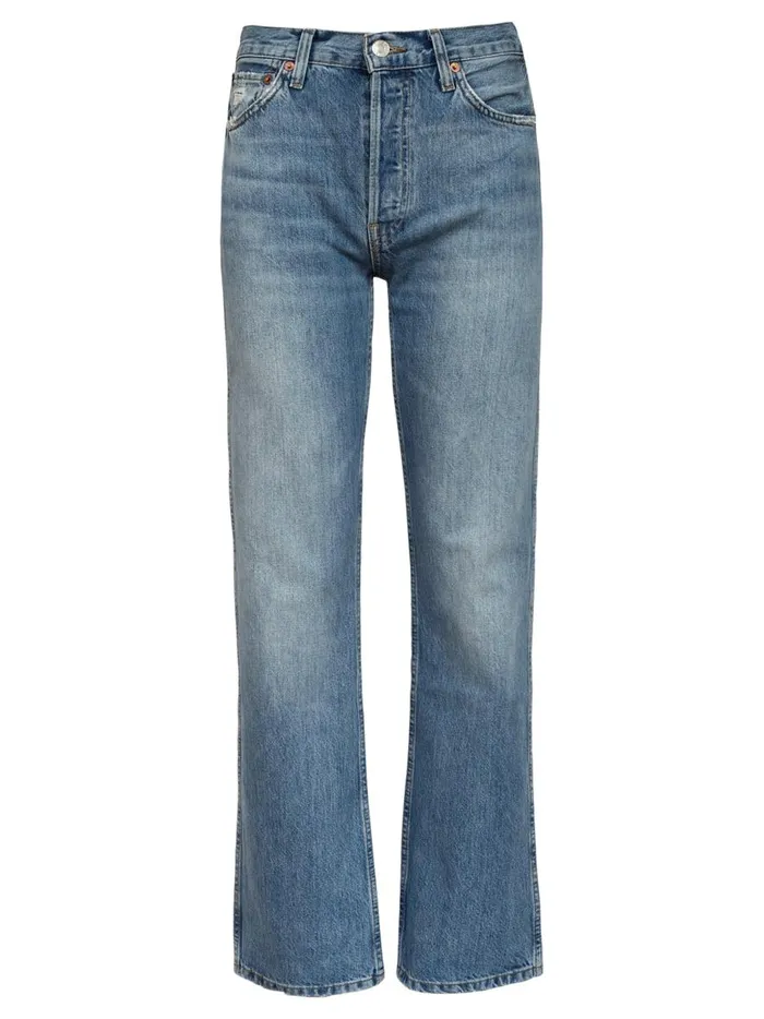 Women 90s High Rise Loose Jean Worn Blue The UNDONE Denim