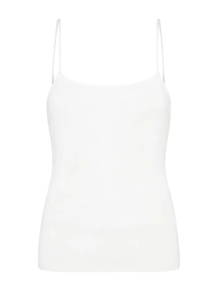 Women 90s Knit Slip Cami White The UNDONE Tops