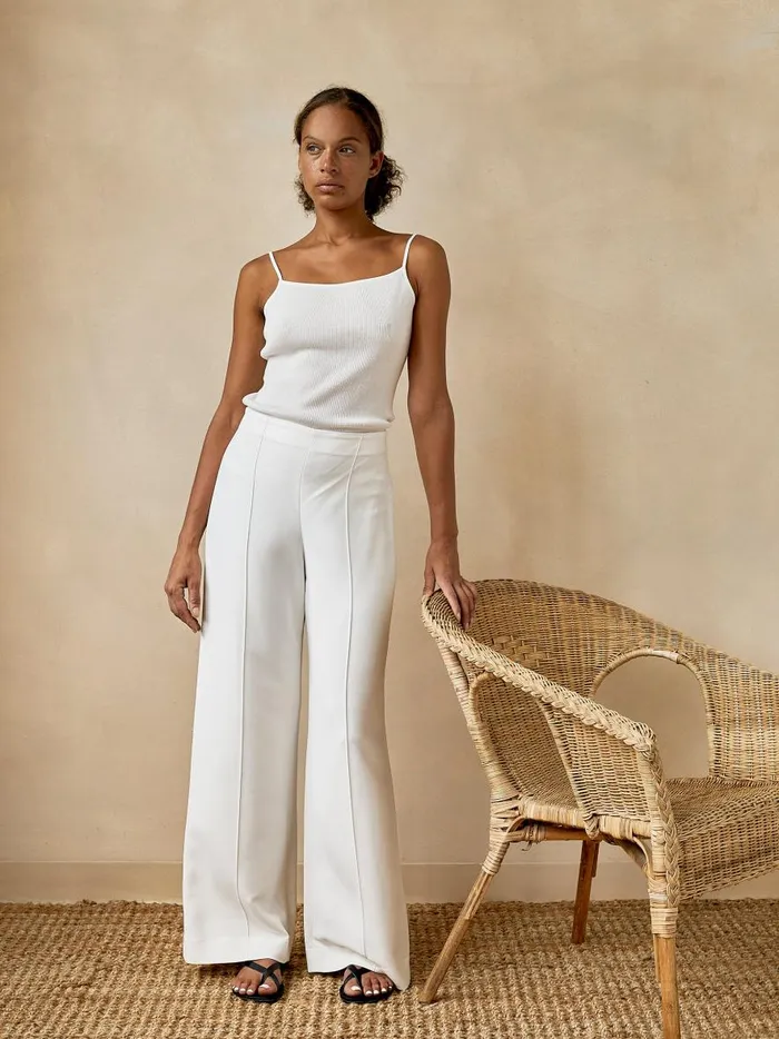 Women 90s Knit Slip Cami White The UNDONE Tops