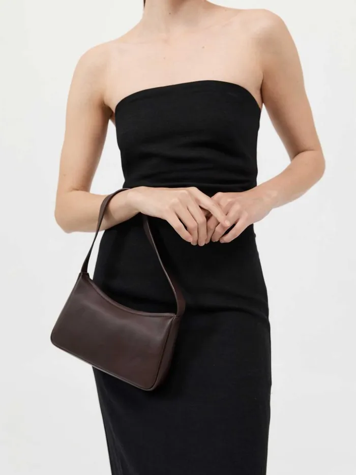 Women 90s Petit Shoulder Bag Chocolate The UNDONE Bags Women 90s Petit Shoulder Bag Chocolate The UNDONE Bags