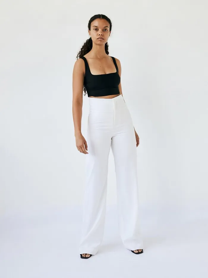 Women Ally High Waisted Trouser Ivory The UNDONE Pants