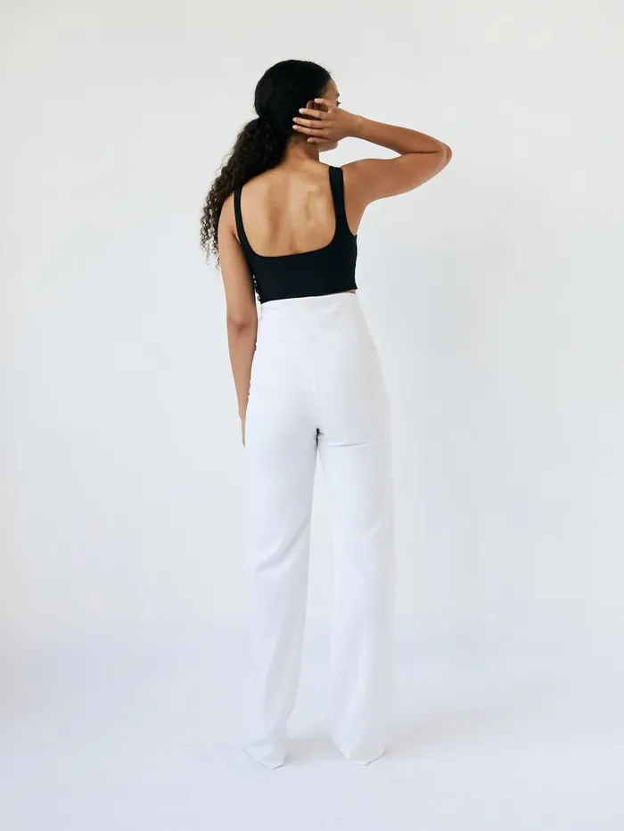 Women Ally High Waisted Trouser Ivory The UNDONE Pants