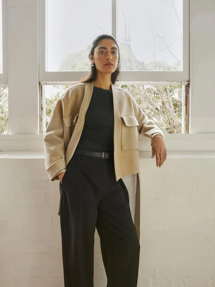 Women Ames Jacket Almond Melange The UNDONE Jackets