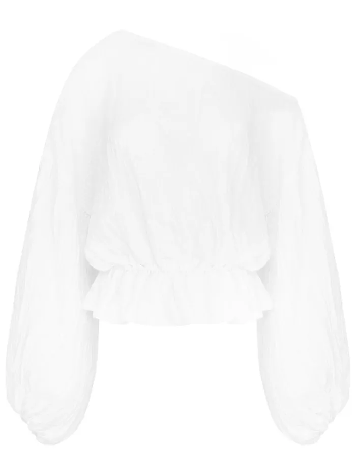 Women Anna Frill Blouse White The UNDONE Tops