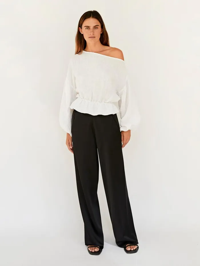 Women Anna Frill Blouse White The UNDONE Tops