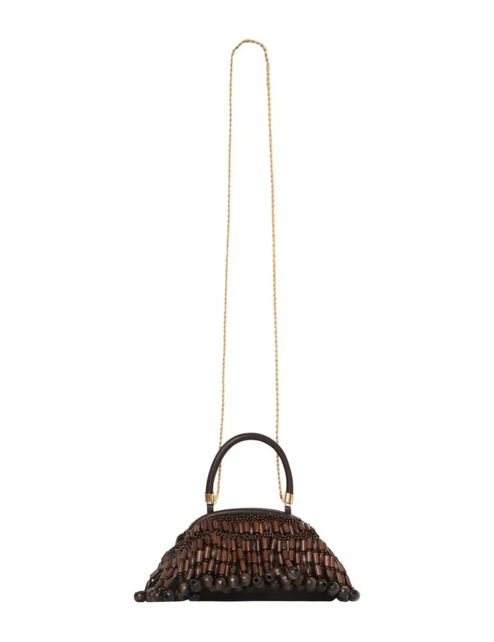 Women Bags Zimmermann Beaded Mini Purse Chocolate