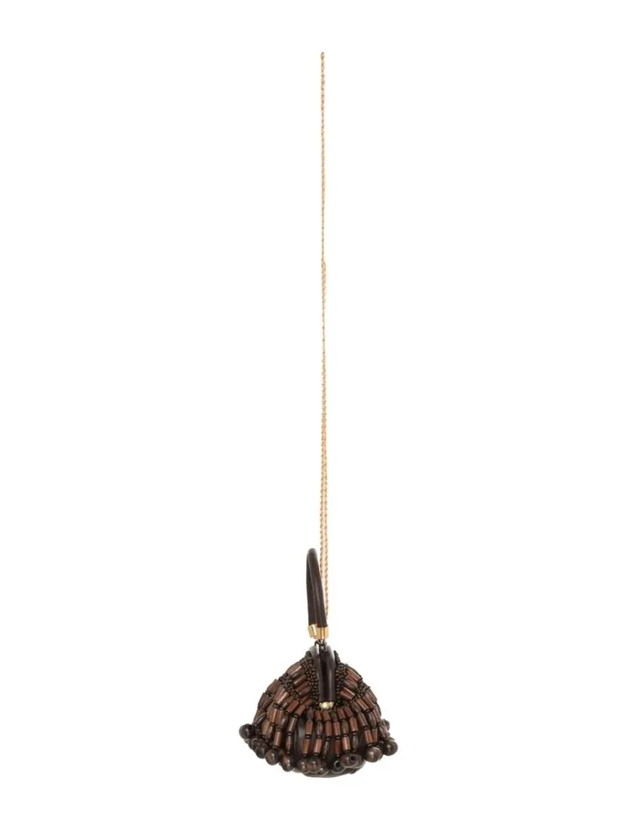 Women Bags Zimmermann Beaded Mini Purse Chocolate