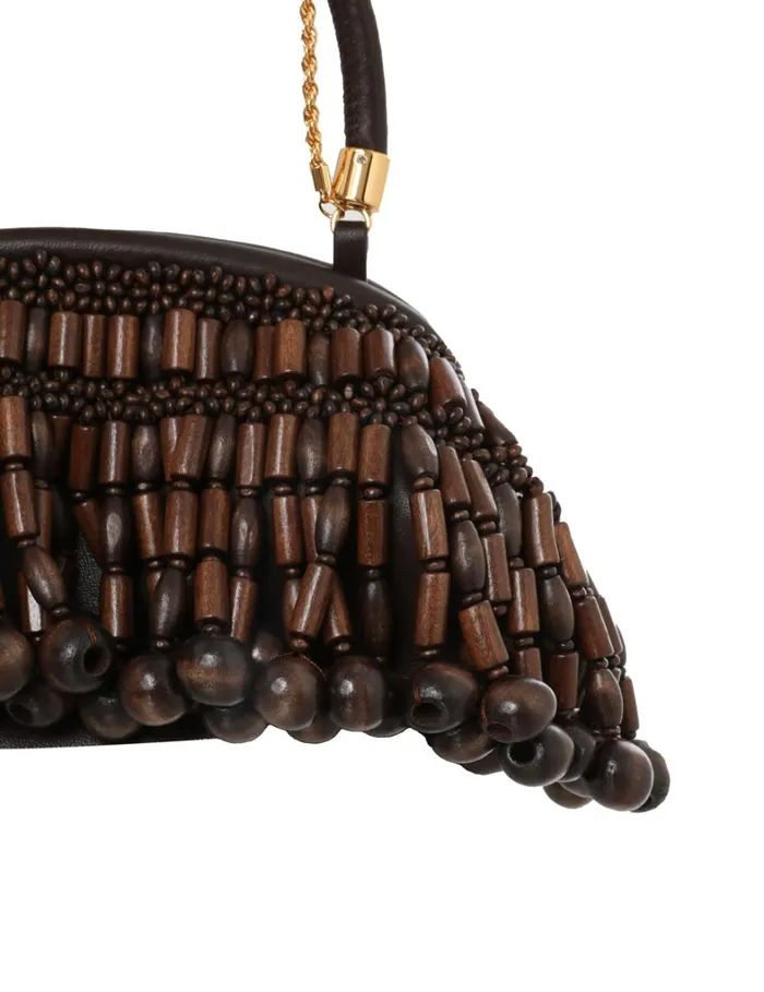 Women Bags Zimmermann Beaded Mini Purse Chocolate