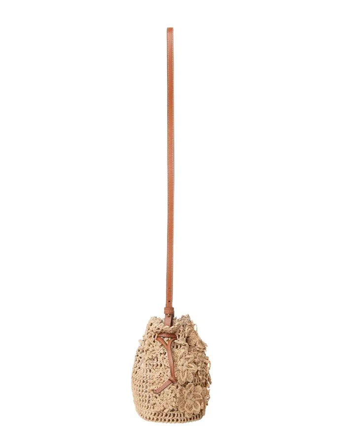 Women Bags Zimmermann Floral Raffia Cross Body Natural