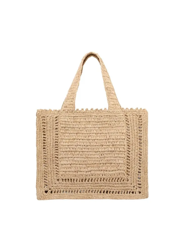 Women Bags Zimmermann Floral Raffia Mini Tote Natural