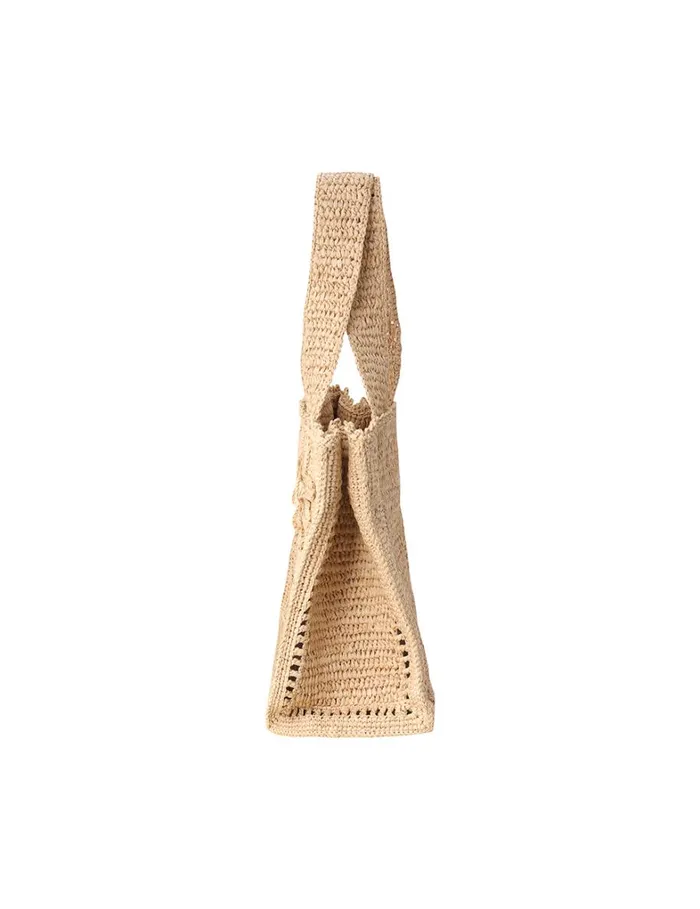 Women Bags Zimmermann Floral Raffia Mini Tote Natural