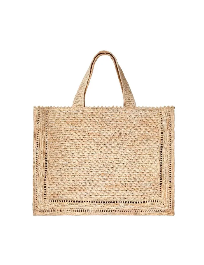 Women Bags Zimmermann Floral Raffia Tote Natural