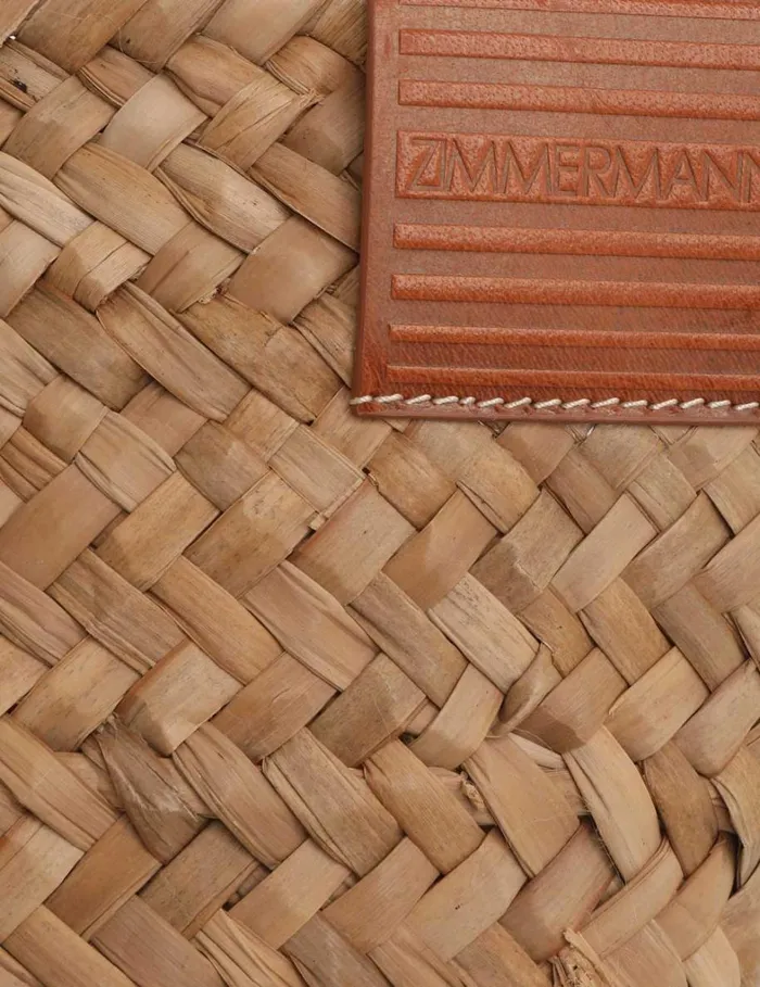 Women Bags Zimmermann Large Macrame Basket Coral Multi