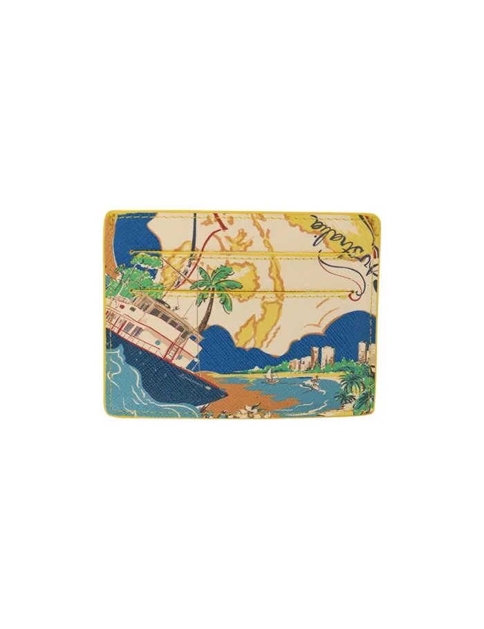 Women Bags Zimmermann Printed Leather Cardholder Nautical Map