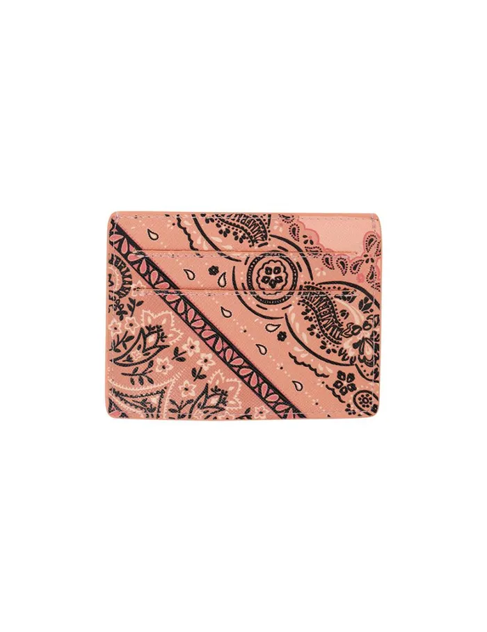 Women Bags Zimmermann Printed Leather Cardholder Pink Bandana