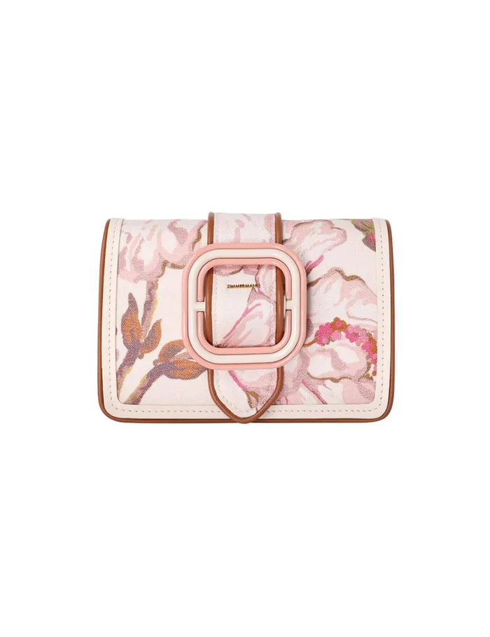 Women Bags Zimmermann Printed Small Cross Body Bag Coral Hibiscus