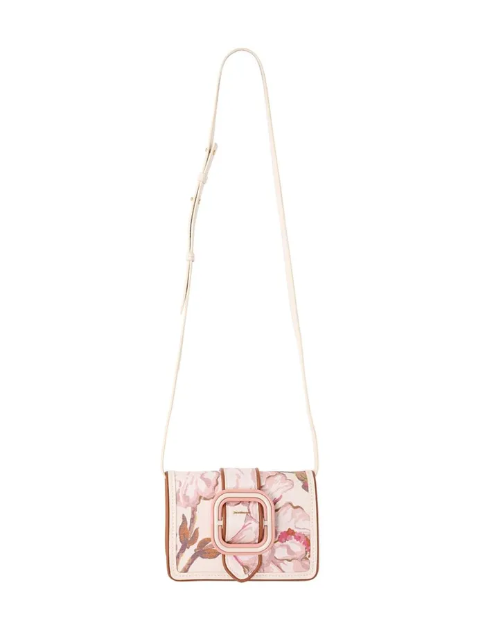 Women Bags Zimmermann Printed Small Cross Body Bag Coral Hibiscus