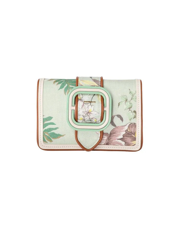 Women Bags Zimmermann Printed Small Cross Body Bag Mint Tropical Floral
