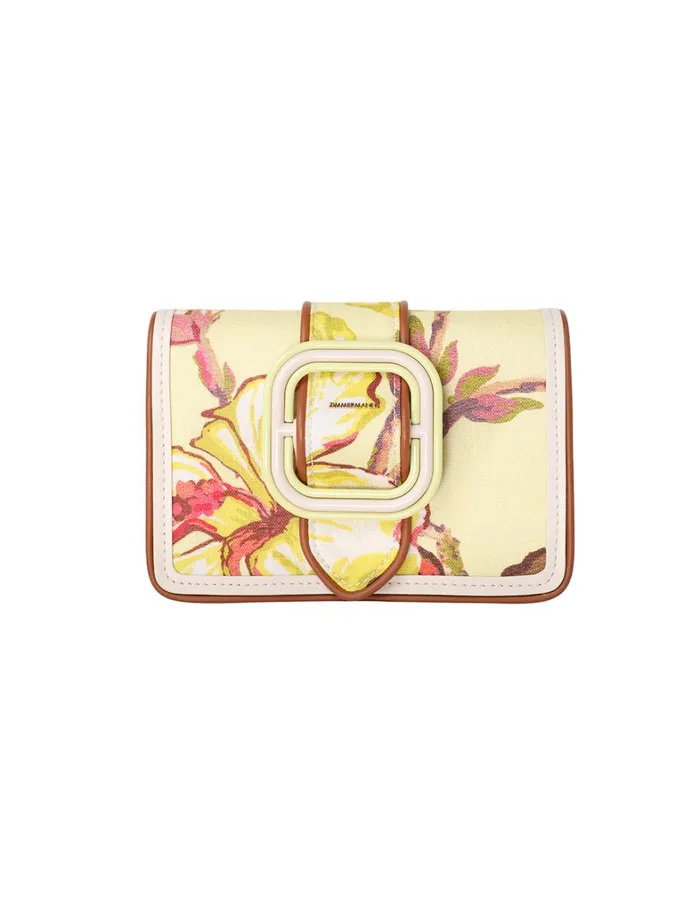 Women Bags Zimmermann Printed Small Cross Body Bag Yellow Hibiscus