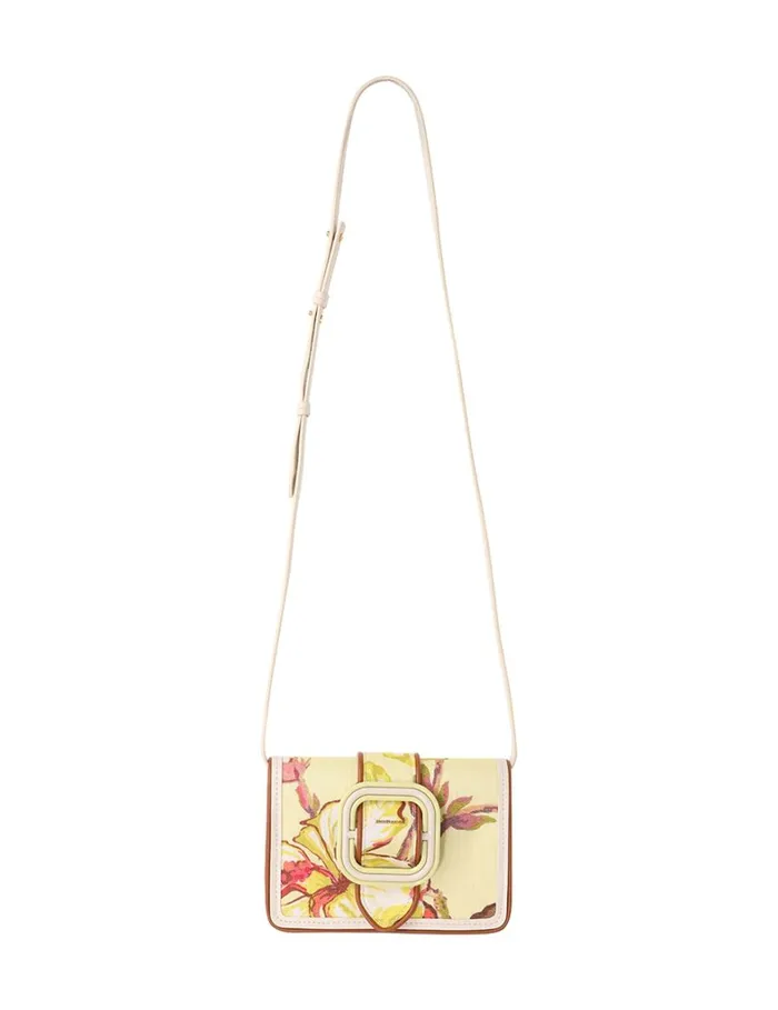 Women Bags Zimmermann Printed Small Cross Body Bag Yellow Hibiscus