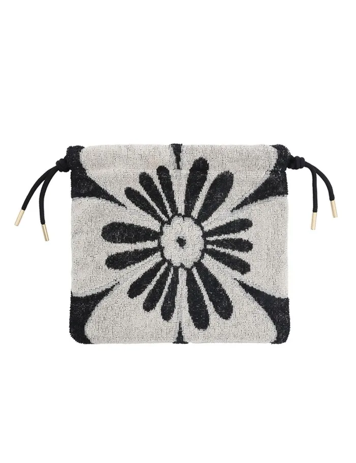 Women Bags Zimmermann Towelling Drawstring Pouch Blackcream