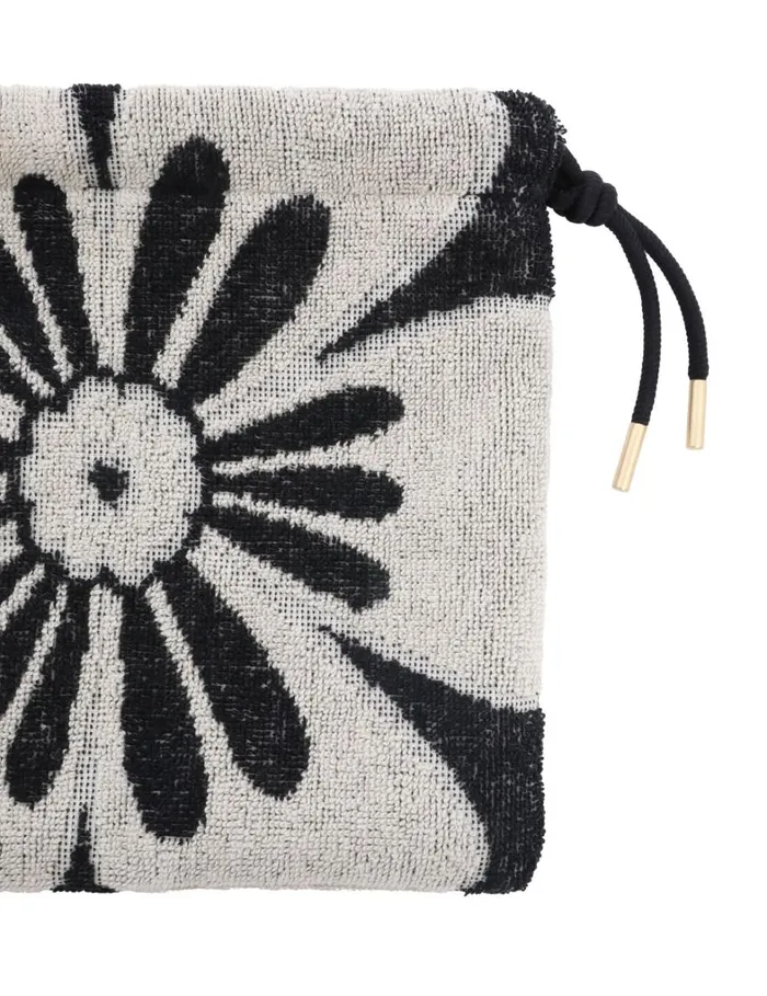 Women Bags Zimmermann Towelling Drawstring Pouch Blackcream