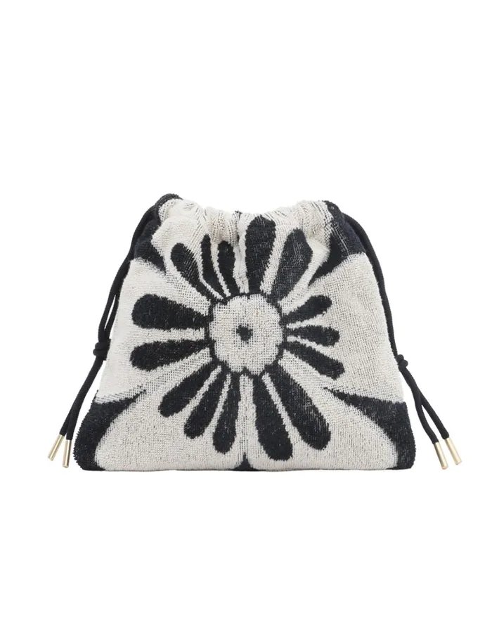 Women Bags Zimmermann Towelling Drawstring Pouch Blackcream