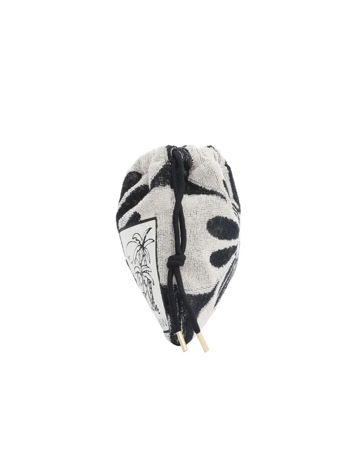 Women Bags Zimmermann Towelling Drawstring Pouch Blackcream