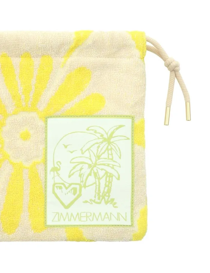 Women Bags Zimmermann Towelling Drawstring Pouch Yellowcream