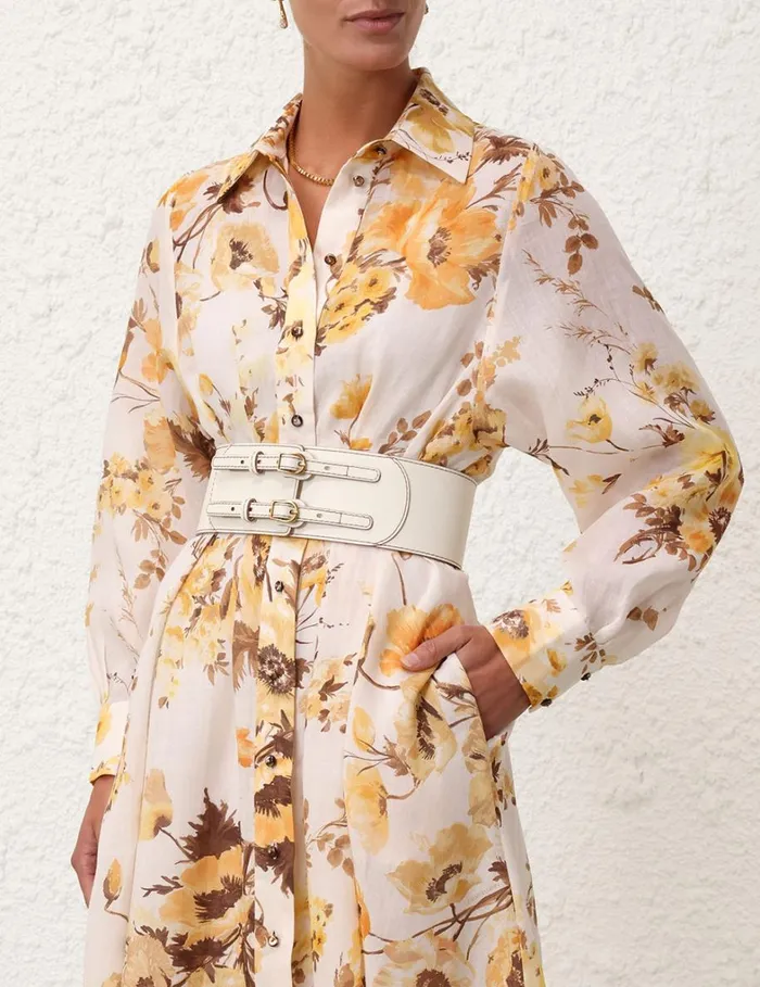 Women Belts Zimmermann Double Buckle Belt 80 Latte