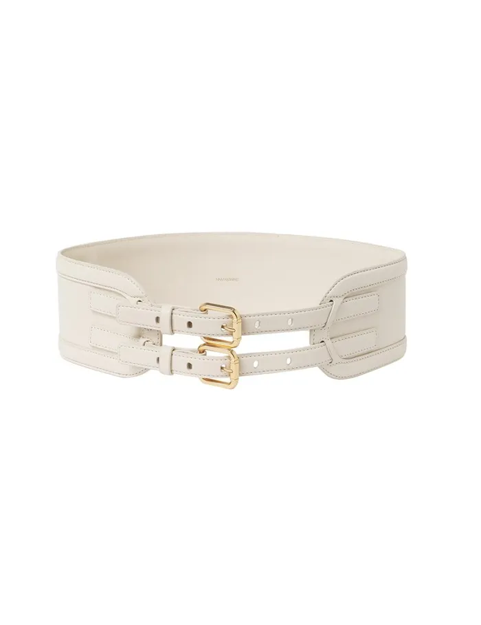 Women Belts Zimmermann Leather Belt 90 Macadamia