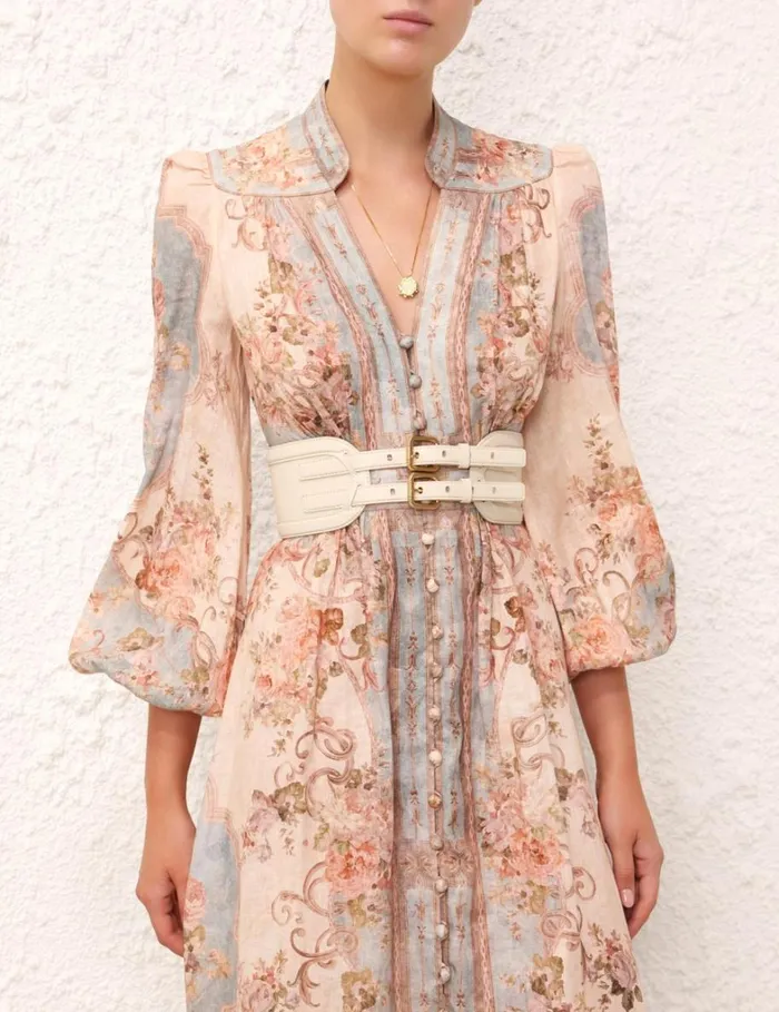 Women Belts Zimmermann Leather Belt 90 Macadamia