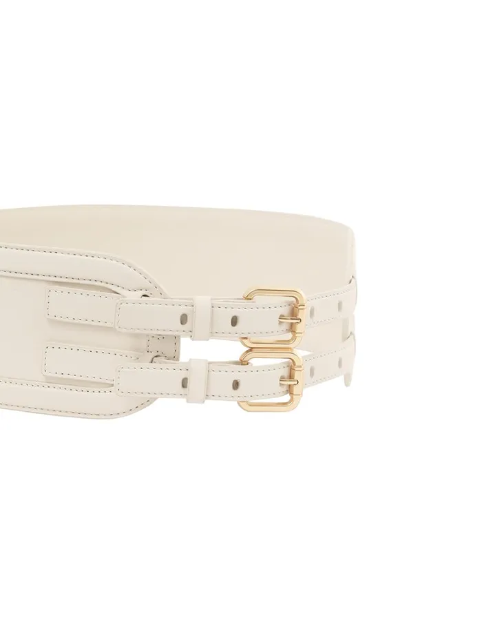 Women Belts Zimmermann Leather Belt 90 Macadamia