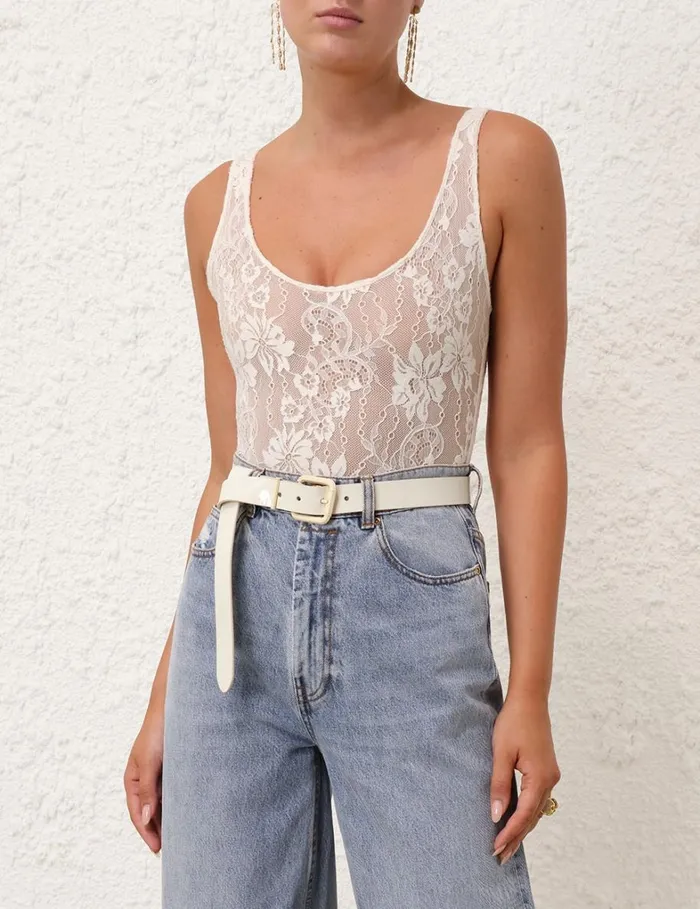 Women Belts Zimmermann Patent Belt 30 Macadamia
