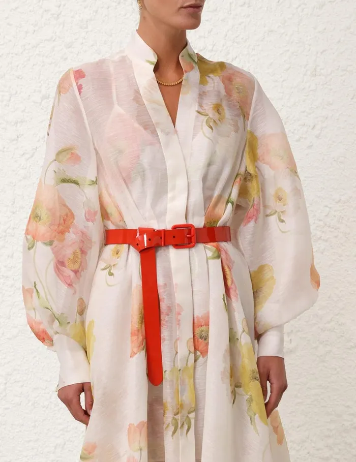 Women Belts Zimmermann Patent Belt 30 Tomato